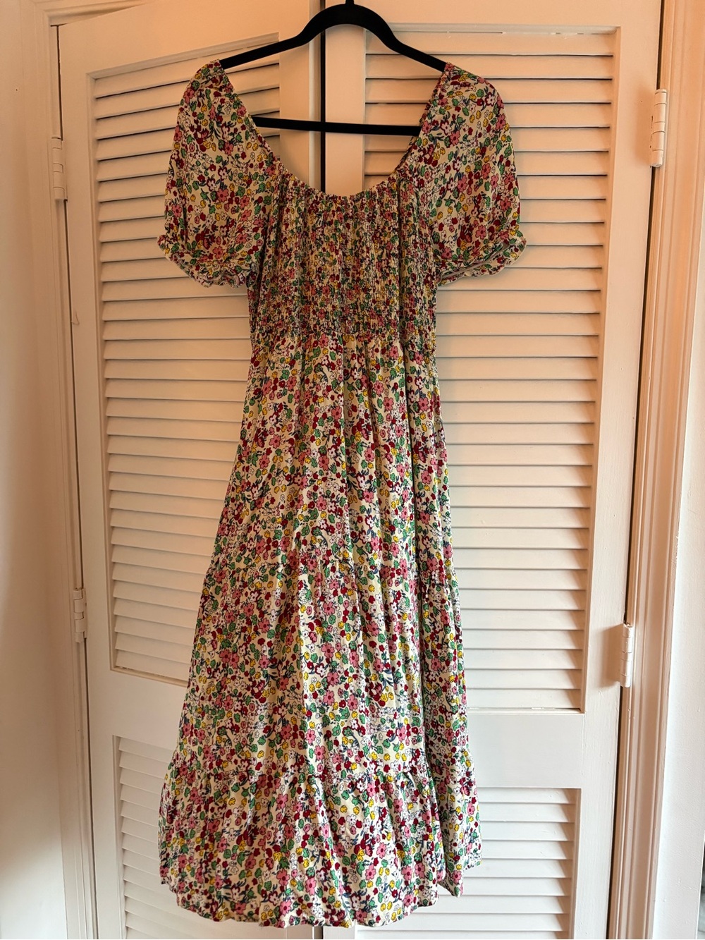 Floral print dress with stretch bodice
